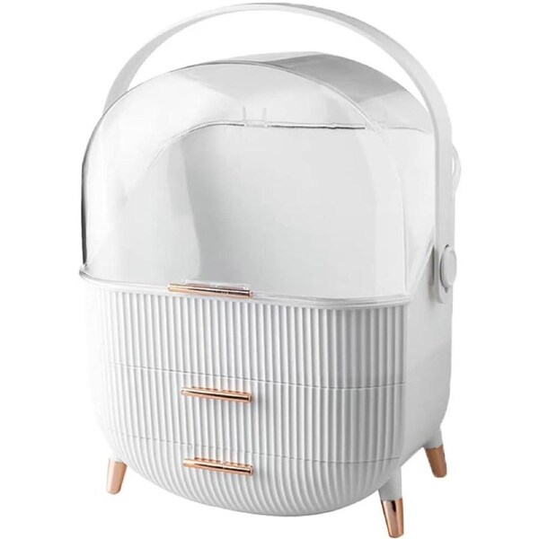 Makeup Storage Organizer White 2-Layer Box