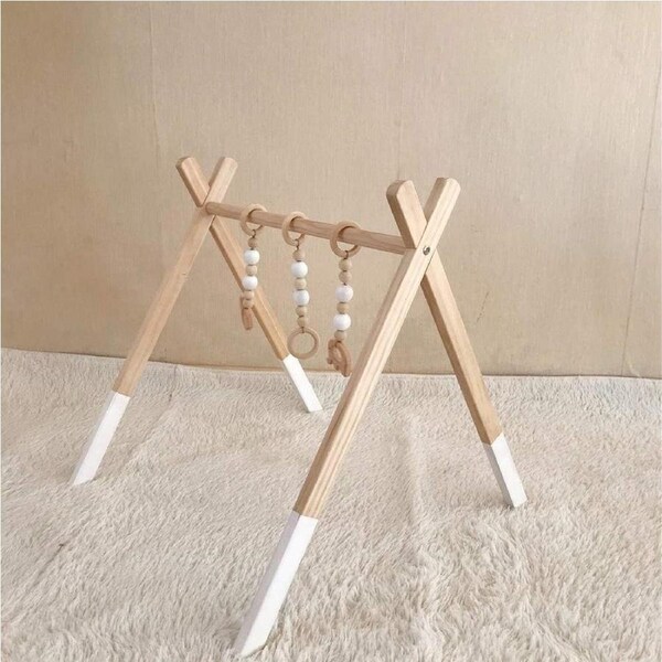 White Wooden Baby Gym Fitness Equipment
