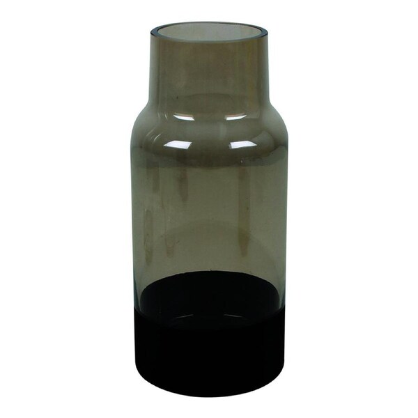 Maine & Crawford Lena 25x11cm Glass Banded Vase Flower/Plant Holder Decor Black