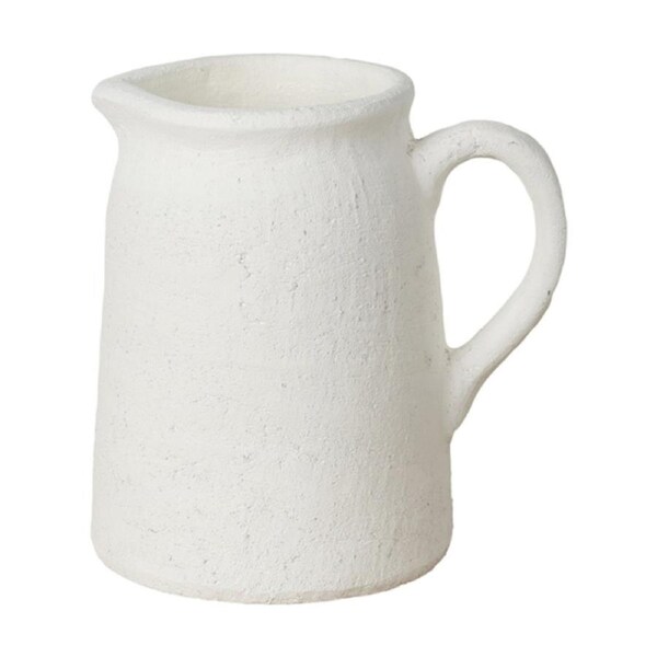 Maine & Crawford Ofelia 24cm Textured Terracotta Flower Vase Decor Matte White