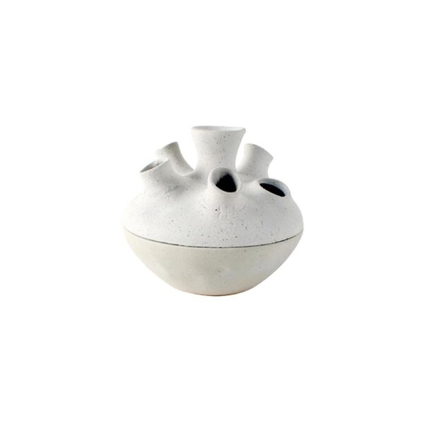 Maine & Crawford Adonia 6-Stem Ceramic 18.5x6cm Flower Vase Home Decor White