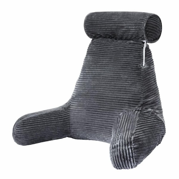 Bed Backrest Pillow Set Neck Back Support Reading Lounge Husband Cushion Armrest Shredded Memory Foam Fabric Large