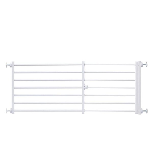 Pet Dog Safety Gate Cat Fence Enclosure Guard Stair Security Barrier Retractable Portable Puppy Low Containment System Metal White 35cm High