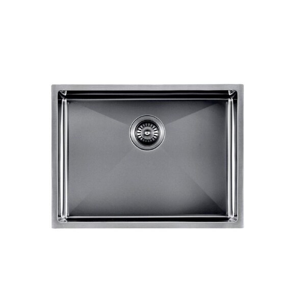 600*450*230mm Gun Metal Undermount Top Single Bowl Kitchen Stainless Steel Sink