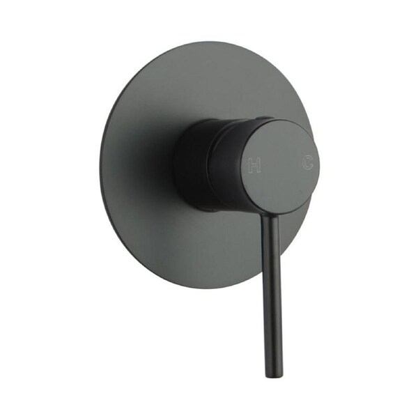 Aquaperla Lucid Pin Matt Black Solid Brass Round Black Shower/Bath Wall Mixer