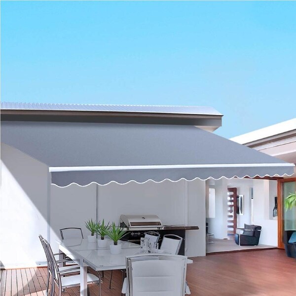 3Mx2.5M InstaHut Motorised Folding Arm Awning Retractable Sunshade PearlGrey