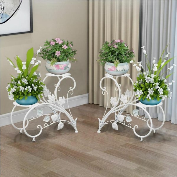 2 DIY Matching Plant Stand Entryway Garden Wedding Flower Shelf Rack Deco