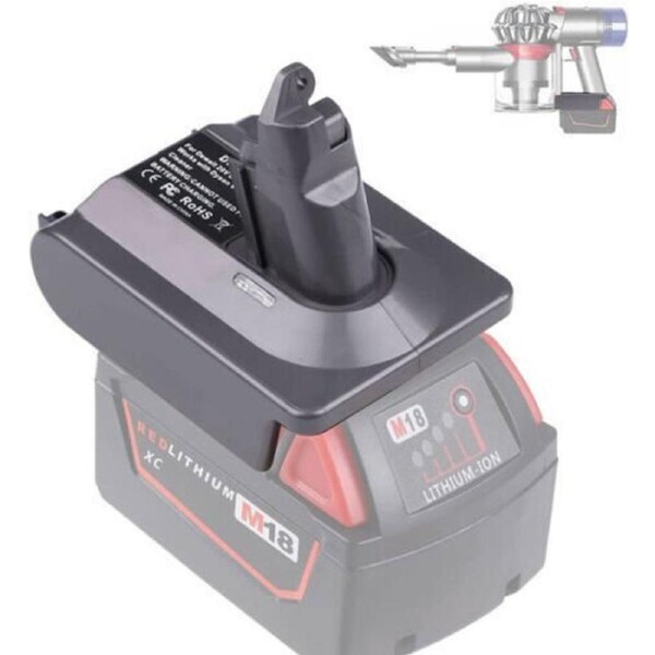 Dyson V6 Vacuum ADAPTER for Milwaukee M18 18V Battery - Battery Converter (Adapter Only)