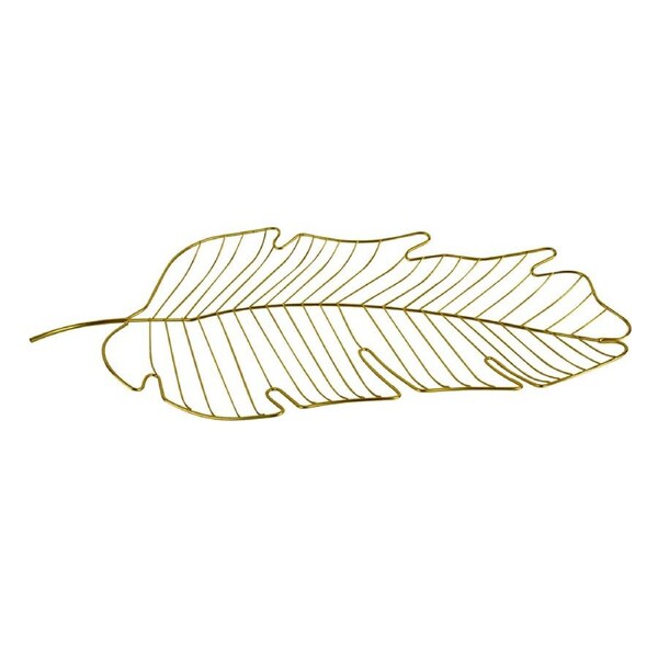 Maine & Crawford Mabbe 67cm Metal Wire Leaf Dish Decorative Tray Display Gold