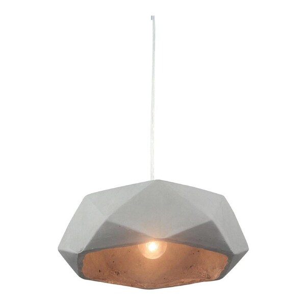 Luminite 116cm Concrete Pendant Lance Home Hanging Ceiling Lamp Decor Light Grey