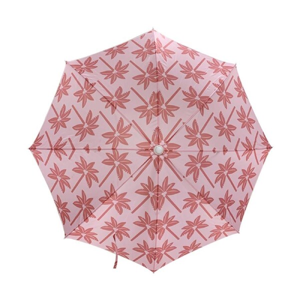 Good Vibes Coco Palms Printed 180cm Beach Umbrella Outdoor Sunshade Blush Pink