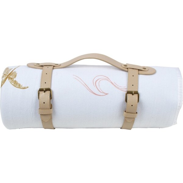 Good Vibes 200cm Fleece Picnic Blanket w/ Carry Strap Outdoor Mat Coco & Waves