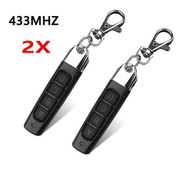2 Pack Universal 433MHZ Remote Control Garage Door Gate Car Cloning Wireless Key Fob