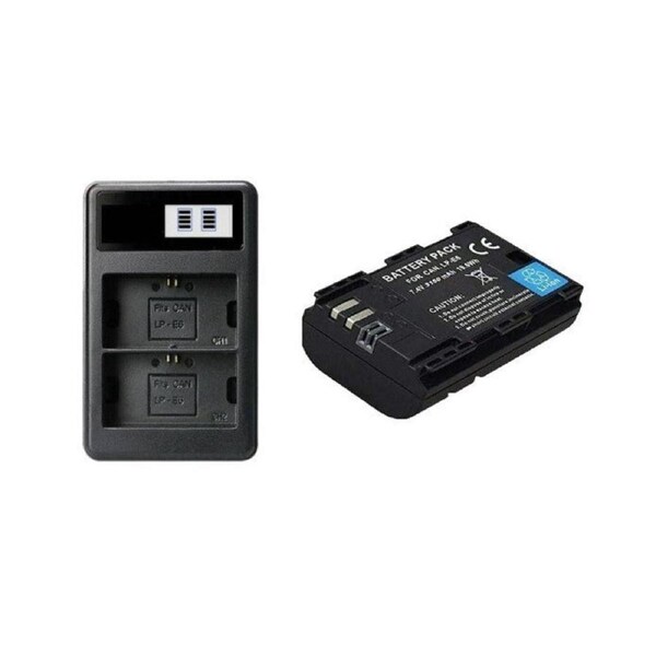 Battery + LCD Dual FAST Charger For Canon EOS 80D 70D 60D 7D 6D - LP-E6