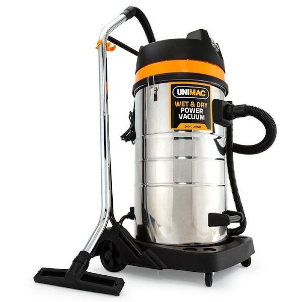 UNIMAC 100L 2400W Wet and Dry Vacuum Cleaner, Heavy-Duty Dual Copper Motors, Accessory Set, for Workshop Car Carpet
