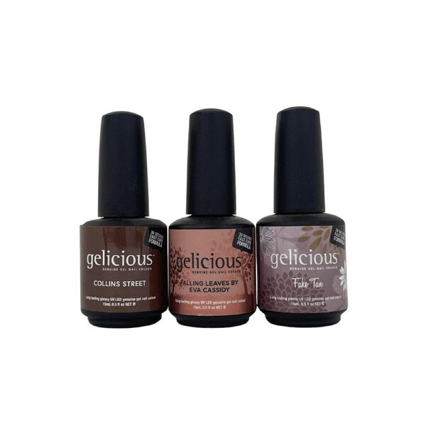 Gelicious Trio Kit - Falling Leaves, Collins Street & Fake Tan 3 x 15mL