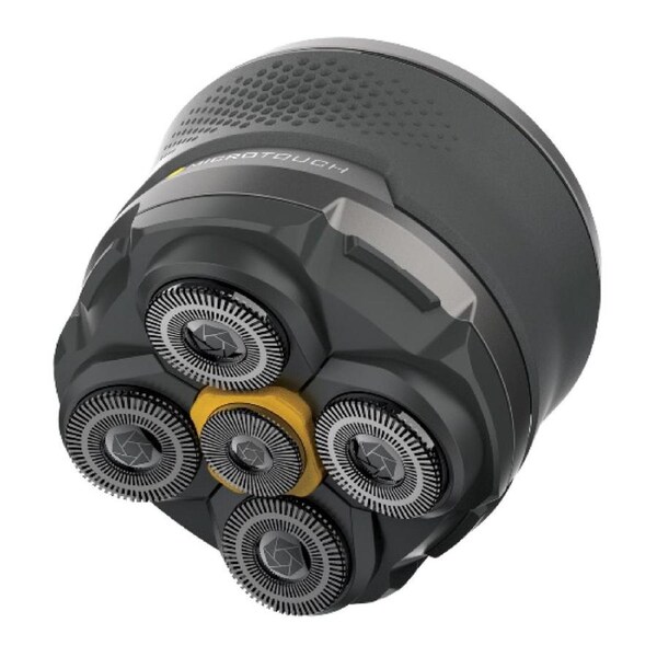 Microtouch Titanium Electric Head Shaver - Rechargeable Head and Face Shaver for Men, Cordless Razor, Hypoallergenic Wet/Dry Shaving, Precision Head Trimmer