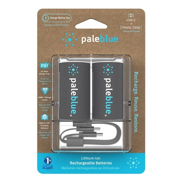 Paleblue Lithium Ion Rechargeable D Batteries