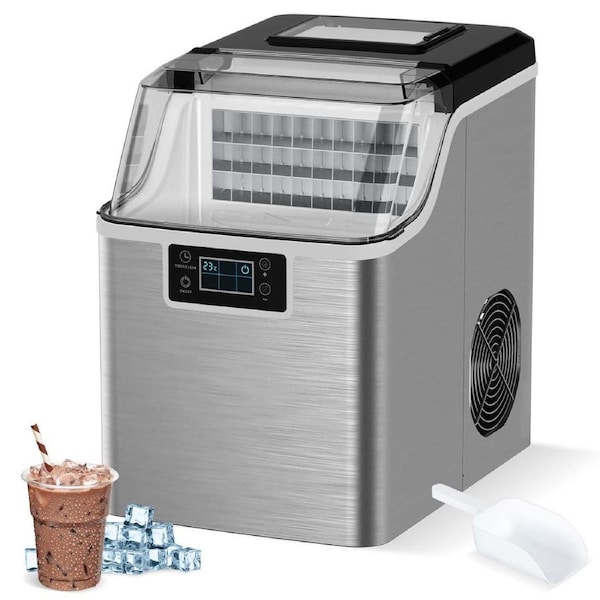 ADVWIN Ice Maker Machine Countertop - 20KG/24H Portable Compact Ice Cube Maker, Auto Self-Cleaning