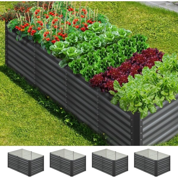 Livsip x2 Garden Bed 240x80x73CM Kits Raised Vegetable Planter Galvanised Steel