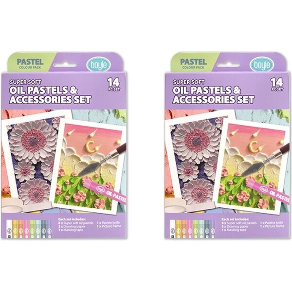 28pc Boyle Oil Pastels and Accessories Kids/Childrens Art/Craft Set - Pastel 3y+