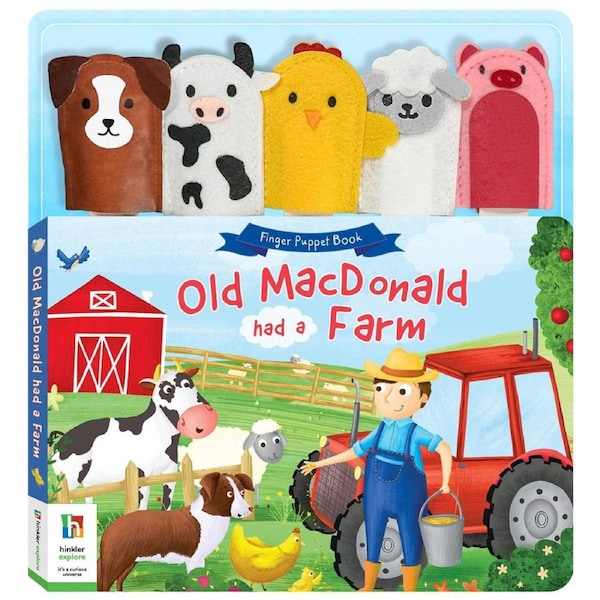 Building Blocks Old MacDonald Had a Farm Sing Along Puppet Book/5pc Felt Fingers