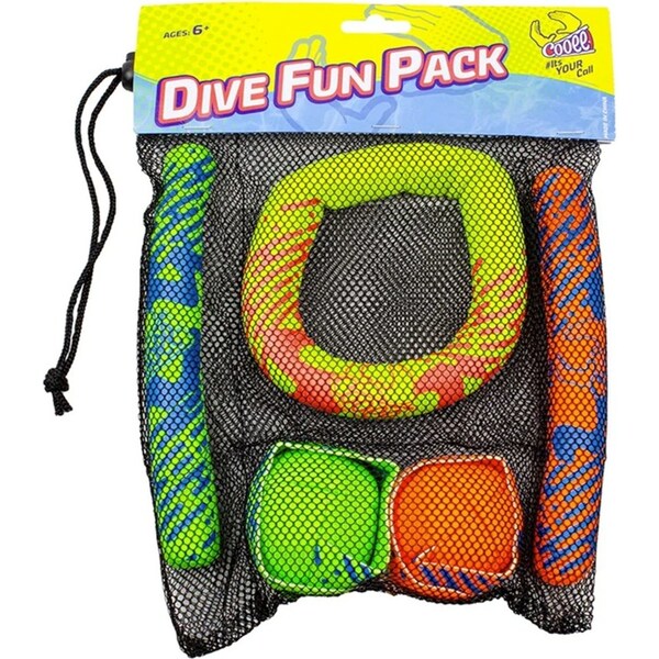 5pc Cooee Neoprene Dive Swimming Pool Children Fun Ring/Stick/Streamers Pack 6+