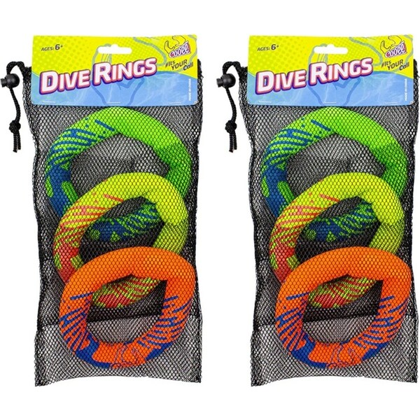 6pc Cooee Neoprene Swimming Pool Round Dive Rings Kids/Children Toy 16cm 6+