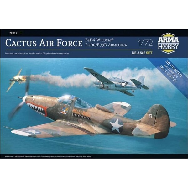 Arma Hobby 1/72 Cactus Air Force F4F-4 Wildcat® and P-400/P-39D Airacobra over Guadalcanal Plastic Model Kit