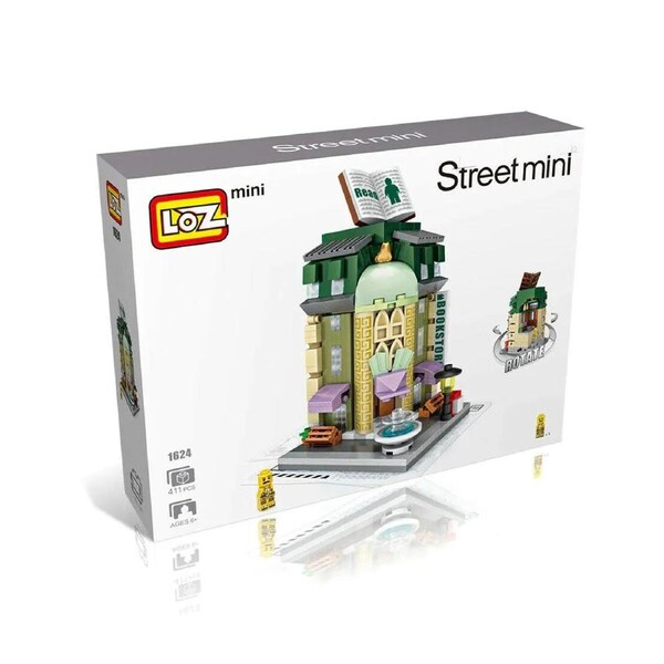 LOZ Mini Street Series Book store (411 pcs) Mini Building Bricks LOZ1624
