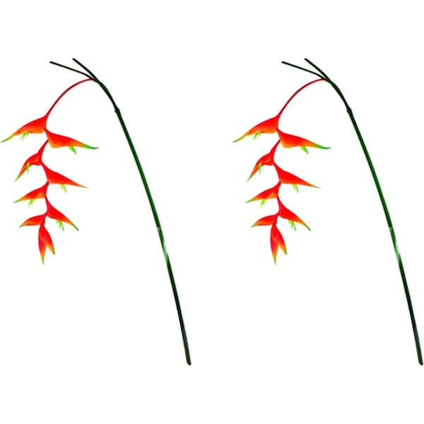 2x Maine & Crawford 135cm Plastic Heliconia Stem Artificial Plant Faux Display