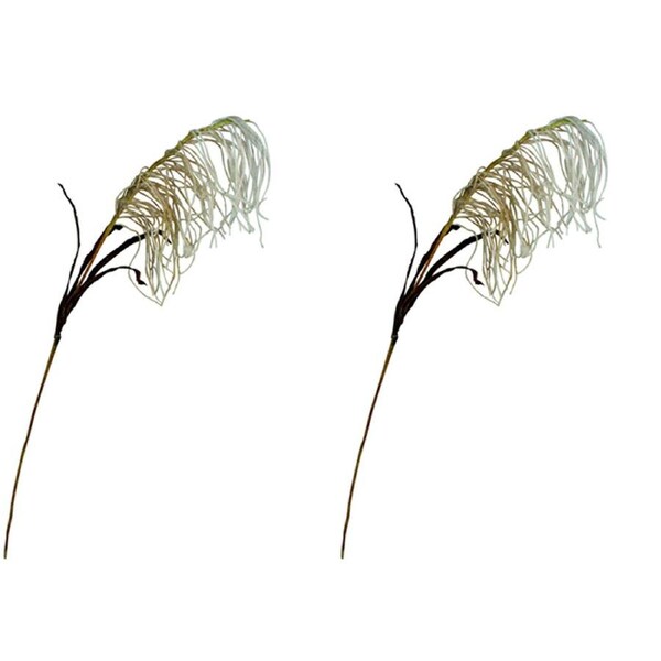 2x Maine & Crawford 90cm Reed Spray Artificial/Fake Foliage Plant Decor White