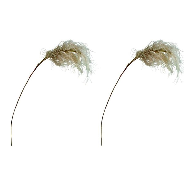 2x Maine & Crawford 85cm Reed Spray Artificial Plant Foliage Faux Display White