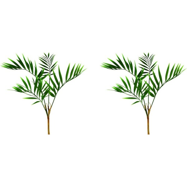 2x Maine & Crawford Real Touch 60cm Palm Spray Stem Artificial/Fake Plant Green