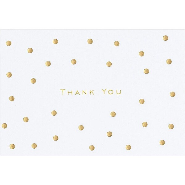 Peter Pauper Press Boxed Thank You Note Cards - Gold Dots 319005