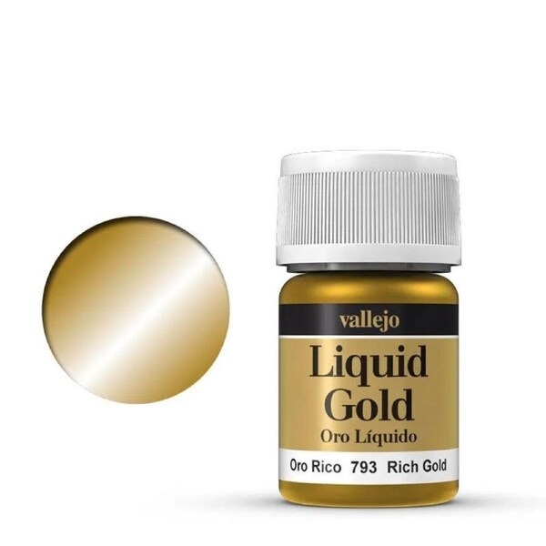 Vallejo Model Colour Metallic Rich Gold (Alcohol Base) 35 ml Acrylic Paint