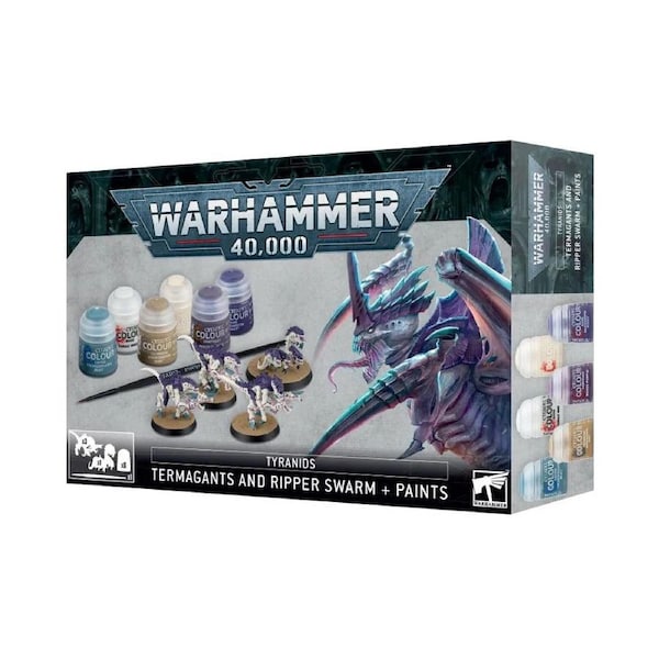 Warhammer 40k: Tyranids Termagants and Ripper Swarm + Paints Set