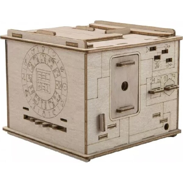 Escape Welt Spacebox Wooden 3D Puzzle Box Kids Challenge/Solving Mystery Toy