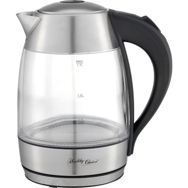Healthy Choice 1.7 Litre Glass Kettle with 360 degrees Rotational Base
