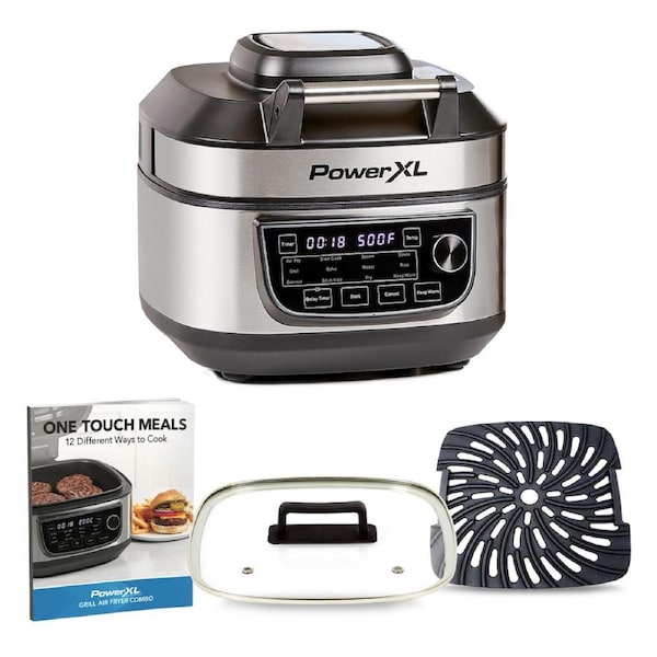 PowerXL Grill Air Fryer 5.6L Capacity, 12-In-1 Multi-Cooker that Chargrills and Air Frys