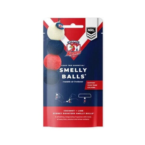 NRL Smelly Balls Set - Sydney Roosters - Re-useable Car Air Freshener