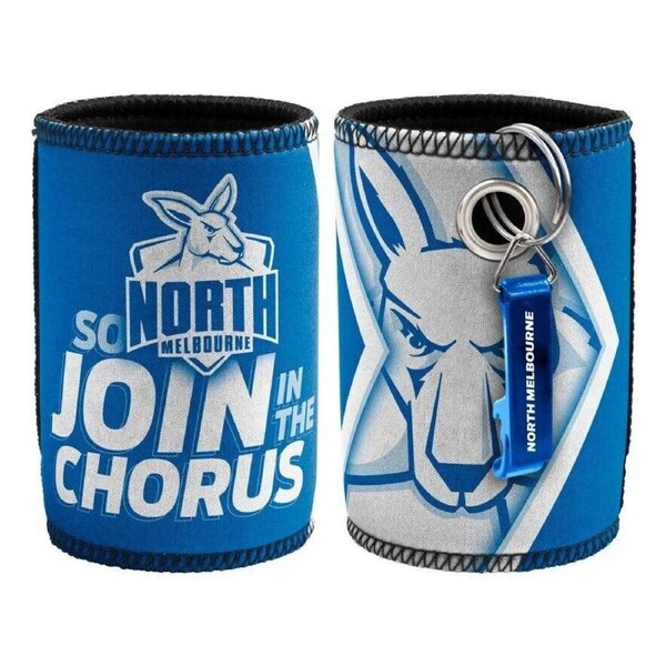 AFL Stubby Can Cooler with Bottle Opener - North Melbourne Kangaroos