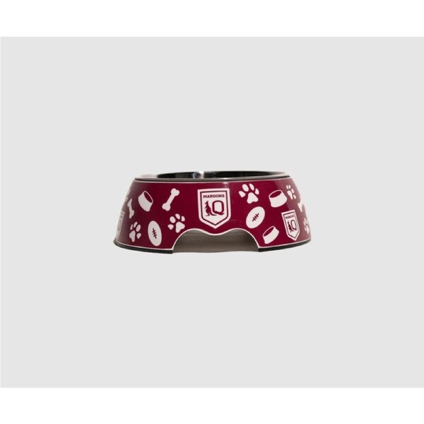 NRL Pet Bowl - Queensland Maroons - QLD - Food Water - Dog Cat
