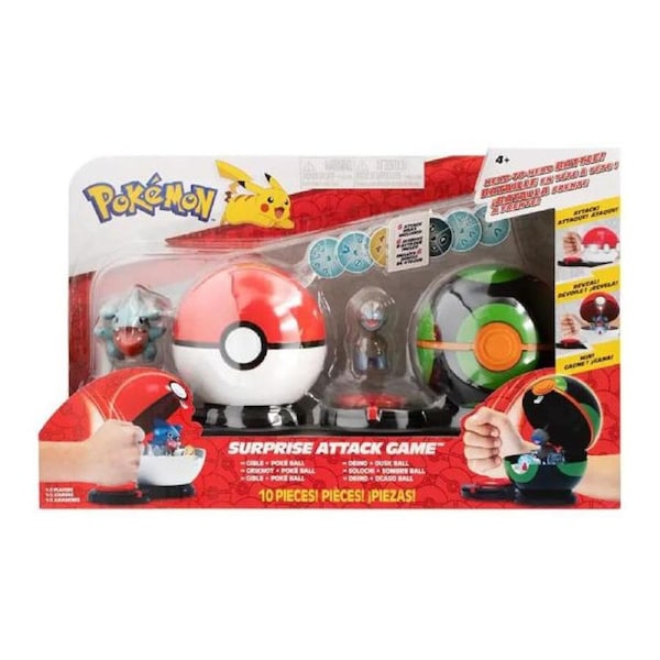 Pokemon Surprise Attack Gible vs Deino with Poke and Dusk Balls Battle Game