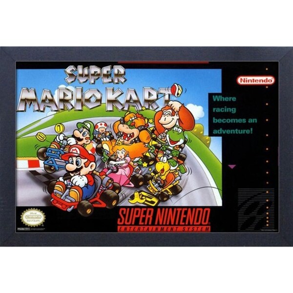 Super Mario Kart Cover 11 inch x 17 inch Framed Gel Coated Poster