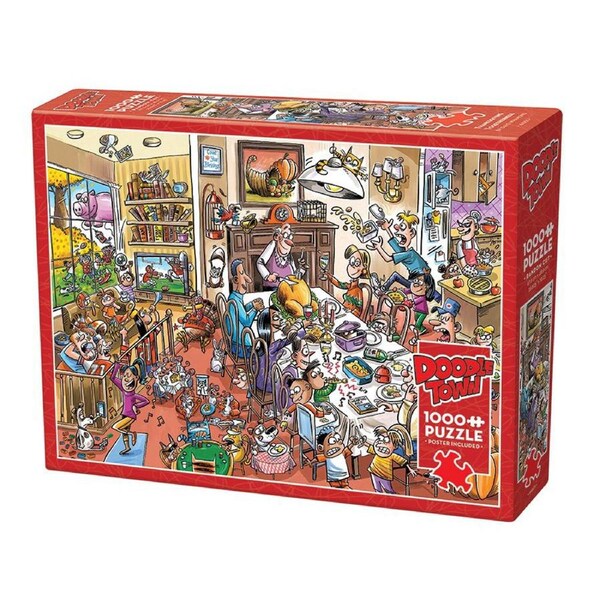 Cobble Hill Doodletown Thanksgiving 1000 Piece Puzzle