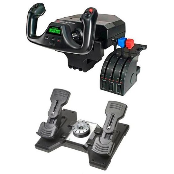 Logitech Pro Flight Yoke with Throttle Quadrant and Pro Flight Pedals