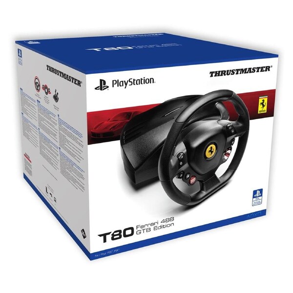 Thrustmaster T80 Ferrari 488 GTB Edition Racing Wheel for PS5, PS4, PC