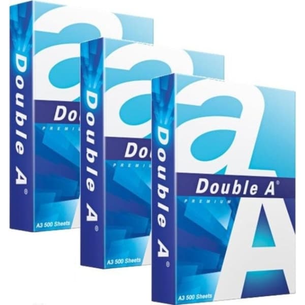 3 Packs Double A A3 Premium Copy Paper White 80GSM Smooth 500 Sheets