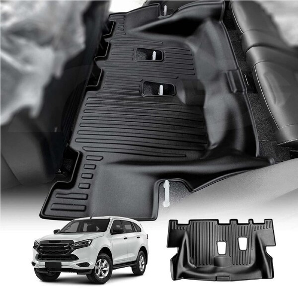 Third Row Seat Floor Mat for Isuzu MU-X MUX 2022-Onwards Heavy Duty All Weather Car Mats Carpet Liner Set